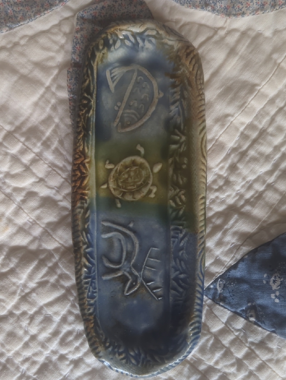 Southern Highland Craft Guild Folk Art Pottery Jewelry Dish Wildlife